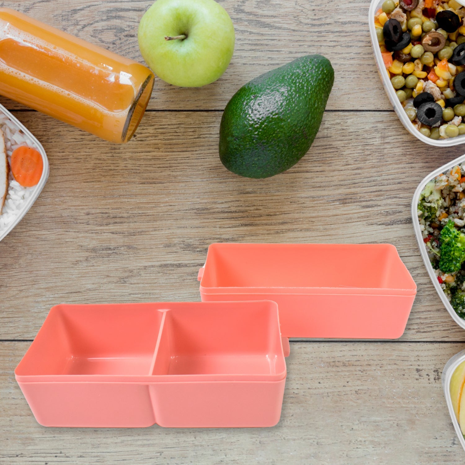 Plastic 3 Layer Leak Proof 3 Compartment Lunch Box for Office  (1 Pc) Plastic 3 Layer Leak Proof 3 Compartment Lunch Box for Office  (1 Pc)
